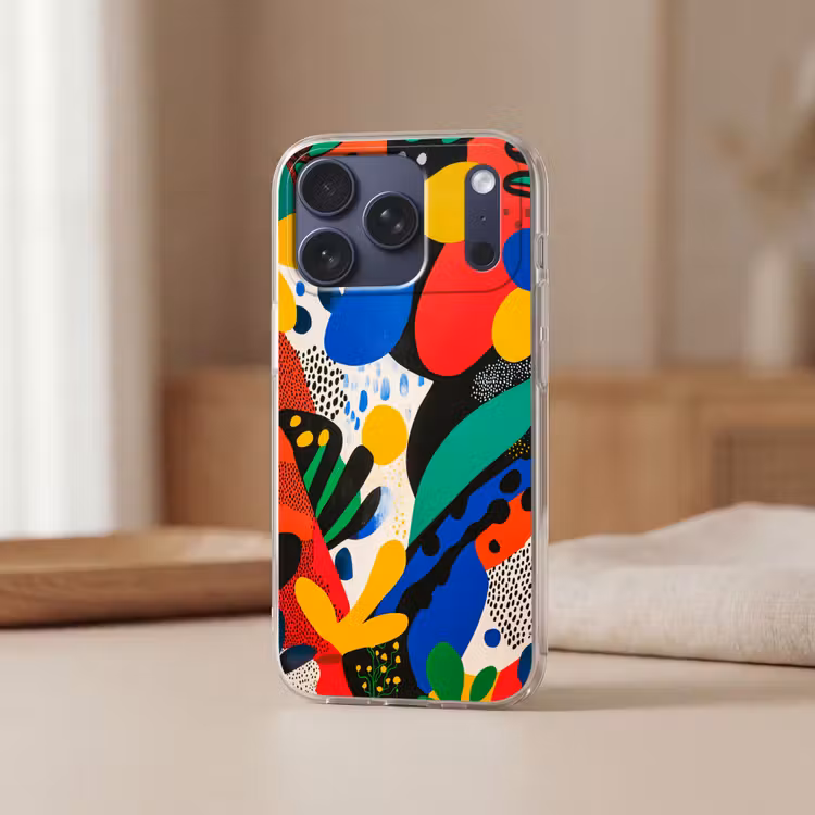 Telefoonhoesje Softcase - Abstract - Planten - Vormen - Kleurrijk — 3