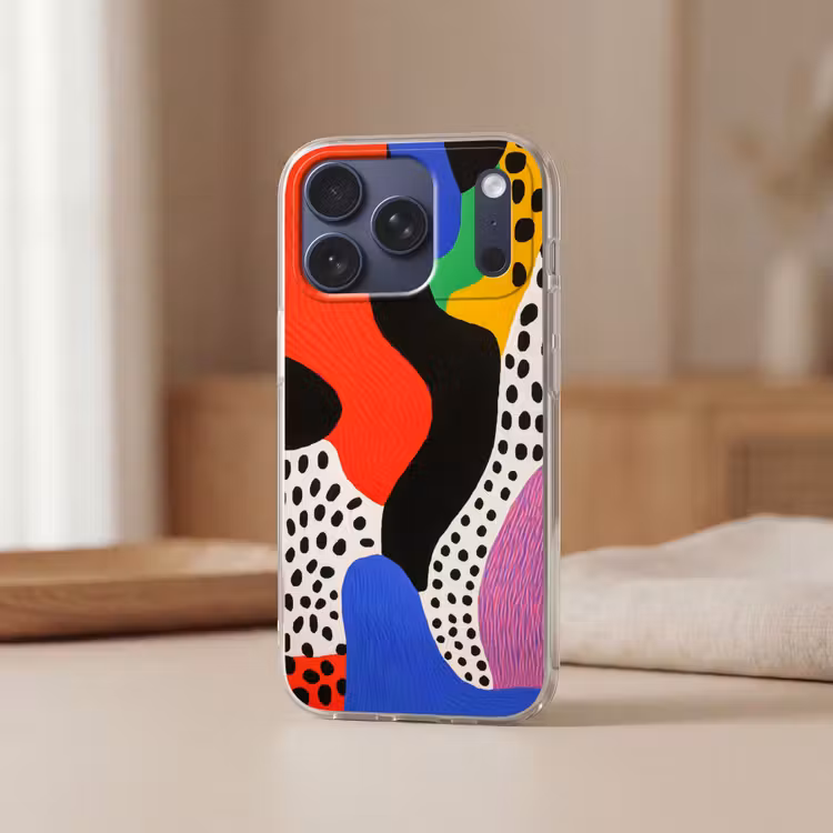Telefoonhoesje Softcase - Abstract - Vormen - Kleuren - Stippen — 3