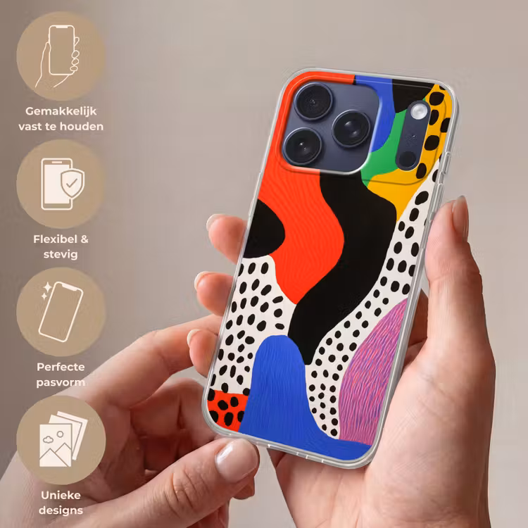 Telefoonhoesje Softcase - Abstract - Vormen - Kleuren - Stippen — 4