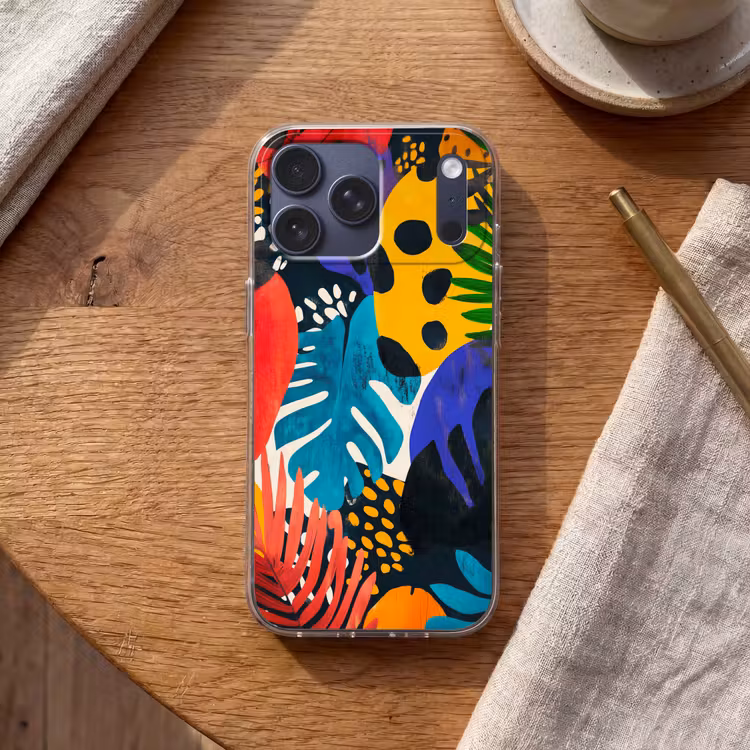 Telefoonhoesje Softcase - Bladeren - Vormen - Abstract - Kleurrijk — 2