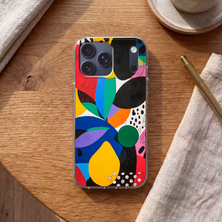 Telefoonhoesje Softcase - Vormen - Stippen - Kleurrijk — 2