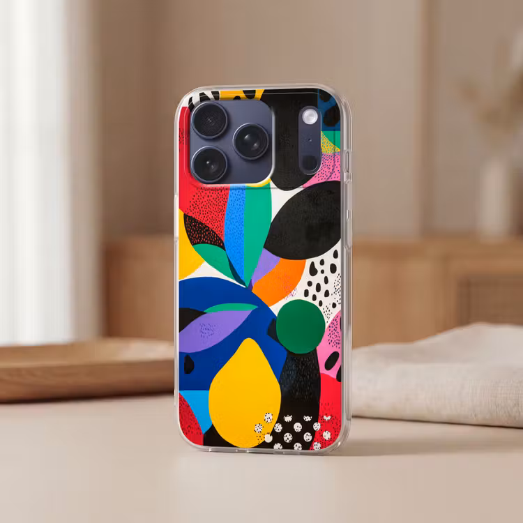 Telefoonhoesje Softcase - Vormen - Stippen - Kleurrijk — 3