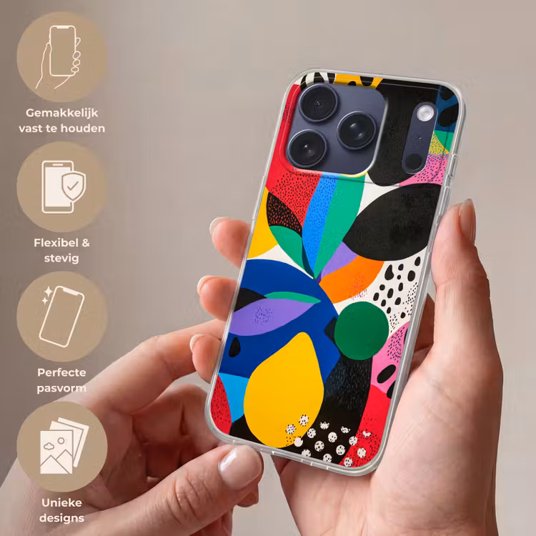 Telefoonhoesje Softcase - Vormen - Stippen - Kleurrijk — 4