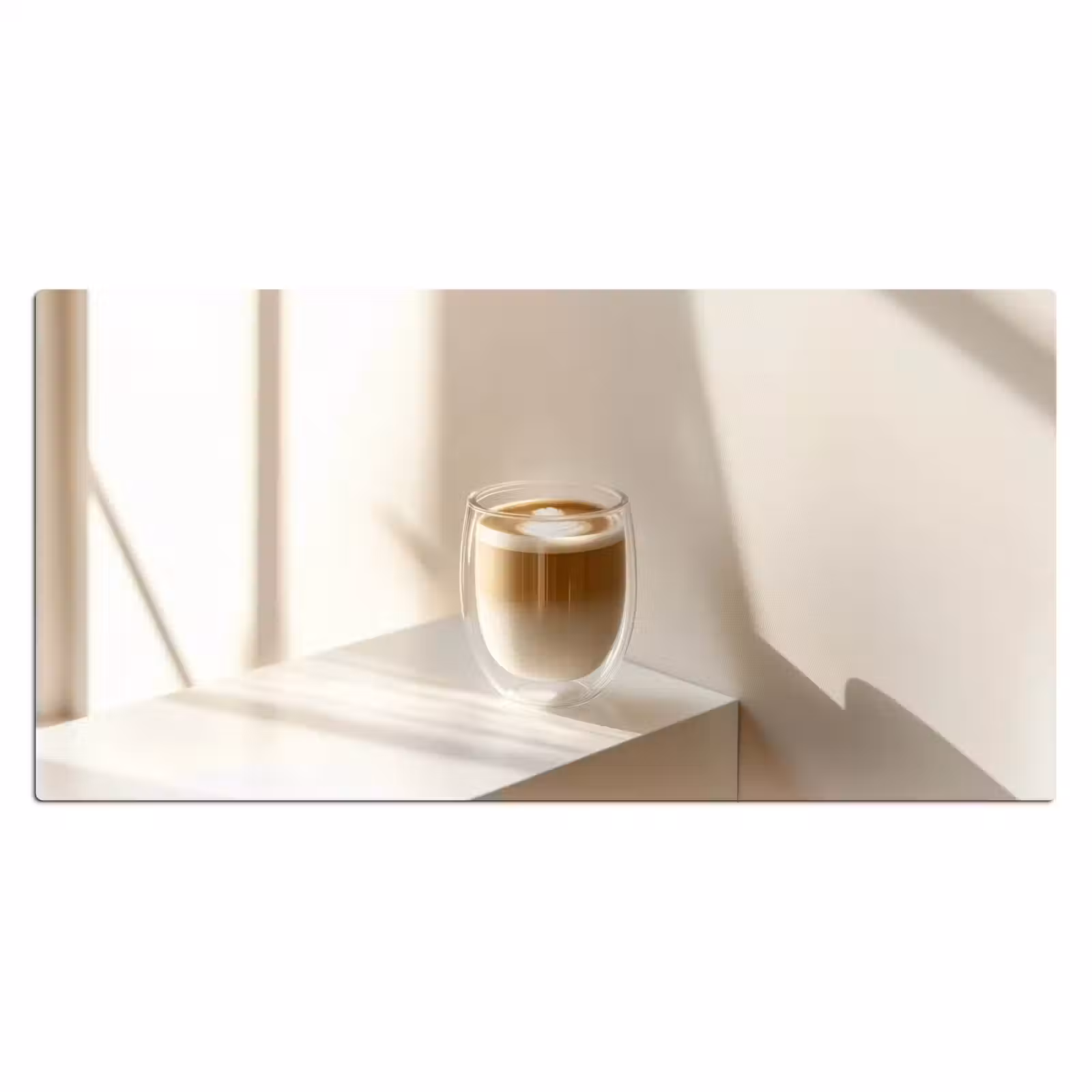 Bureau onderlegger - Mok - Latte - Minimalistisch - Schaduw — 1