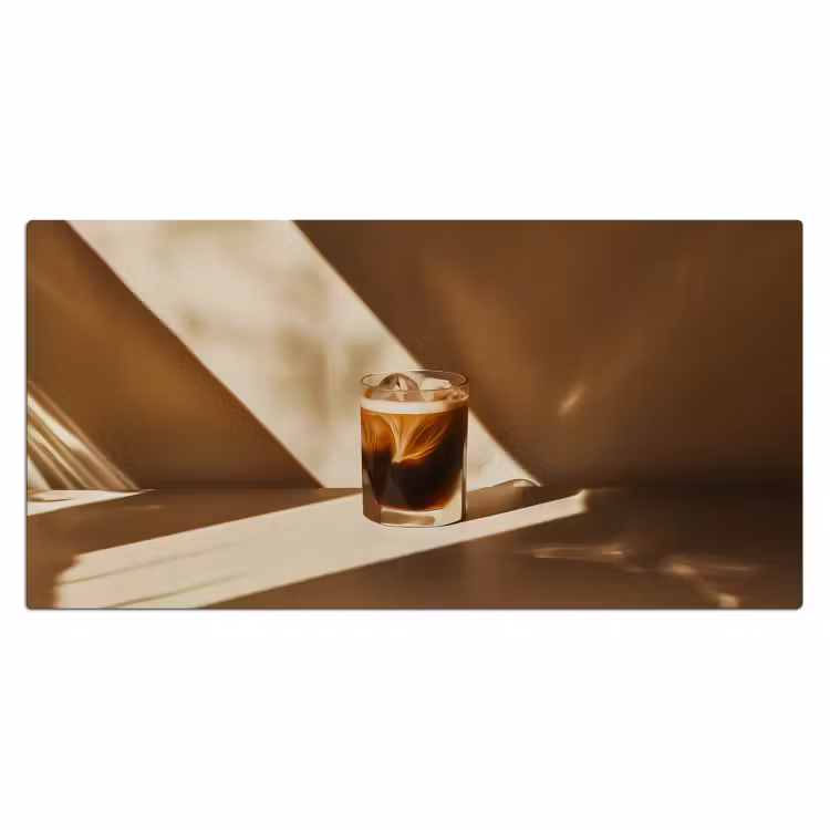 Bureau onderlegger - Glas - Ijskoffie - Schaduw - Bruin — 1