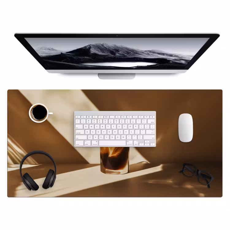 Bureau onderlegger - Glas - Ijskoffie - Schaduw - Bruin — 3