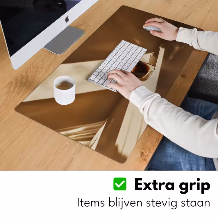 Bureau onderlegger - Glas - Ijskoffie - Schaduw - Bruin — 5