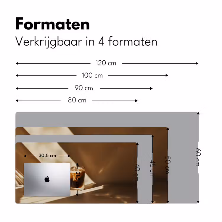 Bureau onderlegger - Glas - Ijskoffie - Schaduw - Bruin — 7