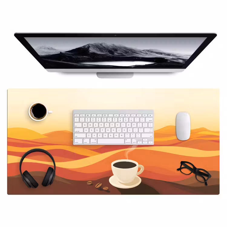 Bureau onderlegger - Koffie - Landschap - Oranje - Koffiebonen — 3