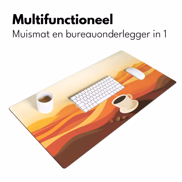Bureau onderlegger - Koffie - Landschap - Oranje - Koffiebonen — 6