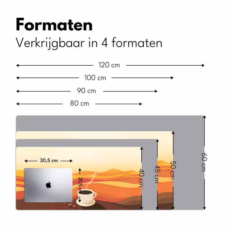 Bureau onderlegger - Koffie - Landschap - Oranje - Koffiebonen — 7
