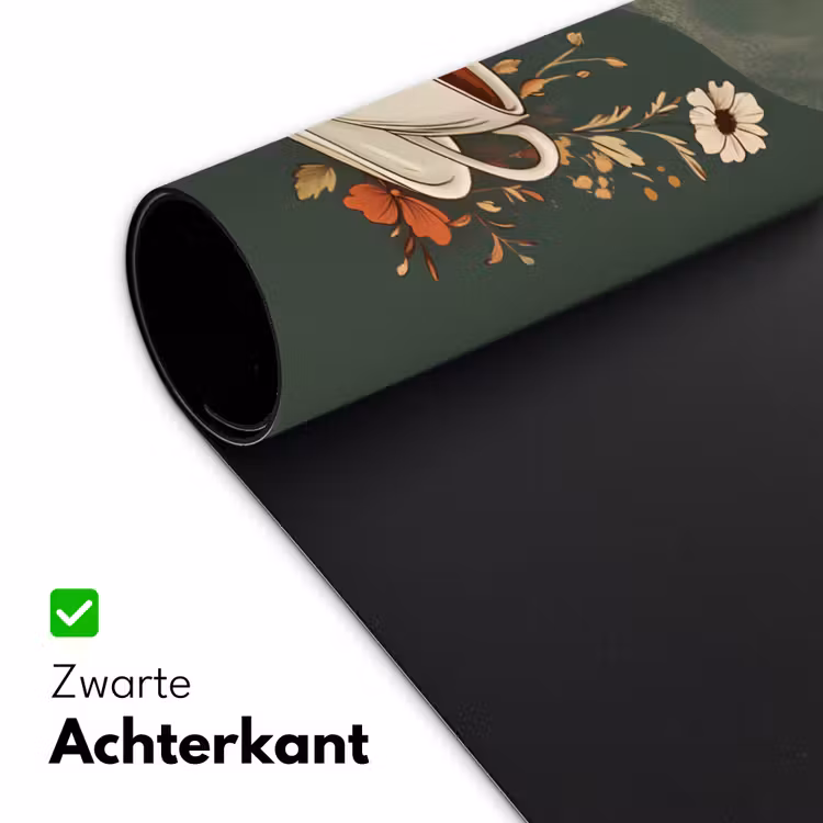 Bureau onderlegger - Kop - Bloemen - Groen - Koffie — 4