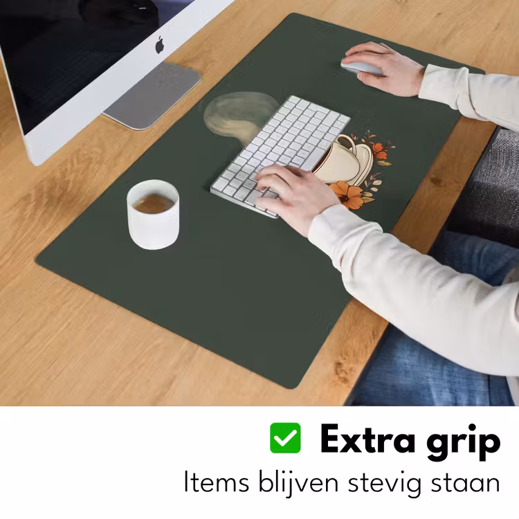 Bureau onderlegger - Kop - Bloemen - Groen - Koffie — 5