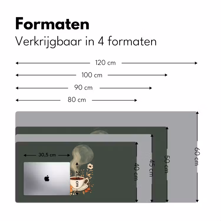 Bureau onderlegger - Kop - Bloemen - Groen - Koffie — 7