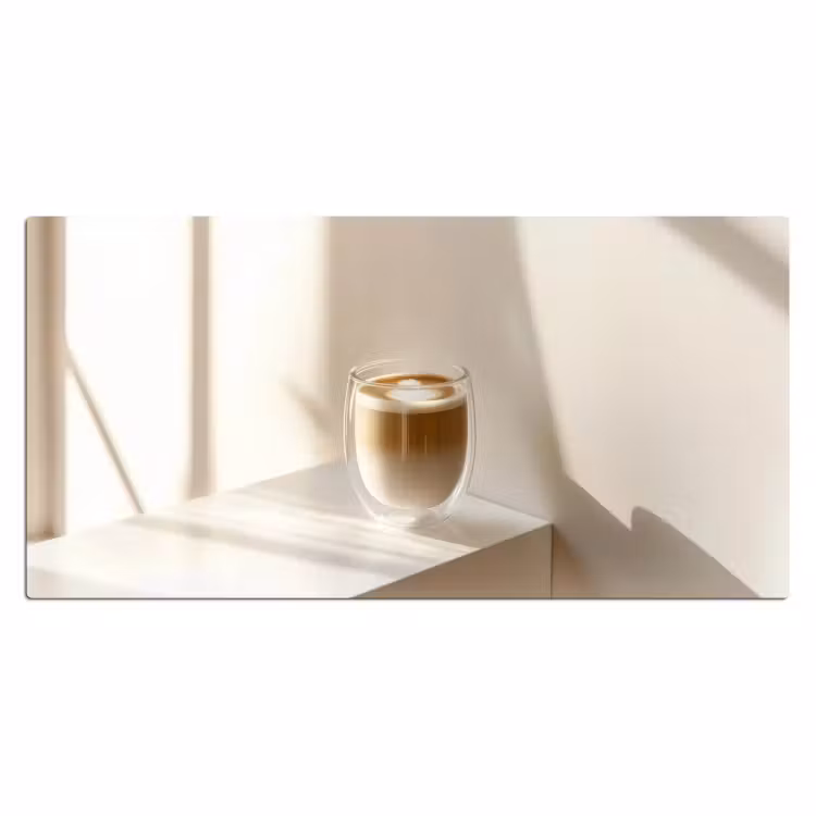 Bureau onderlegger - Mok - Latte - Minimalistisch - Schaduw — 1