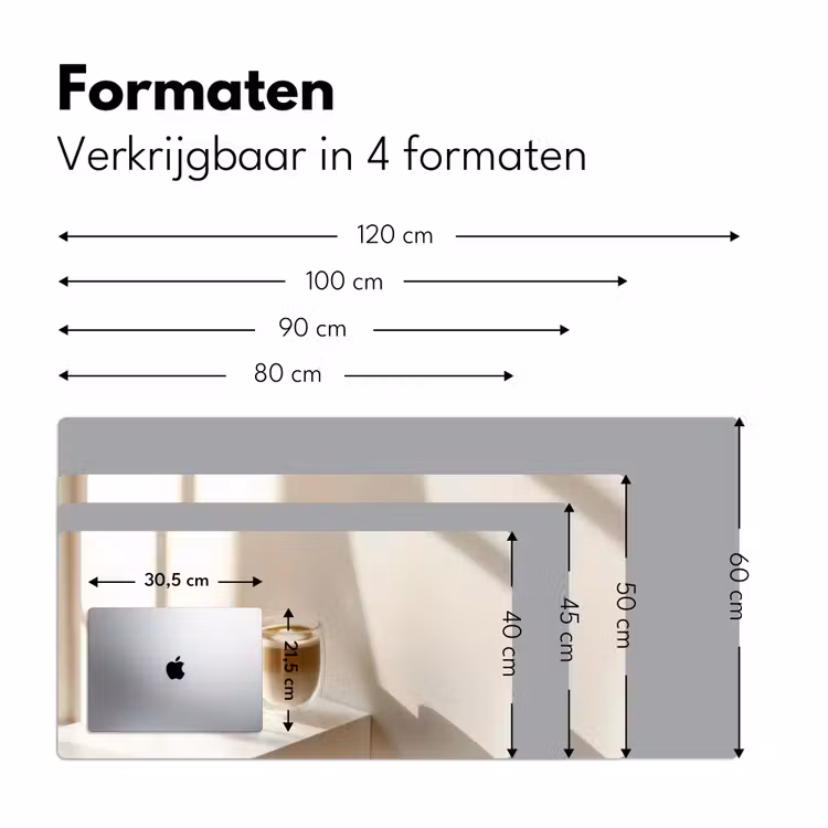 Bureau onderlegger - Mok - Latte - Minimalistisch - Schaduw — 7
