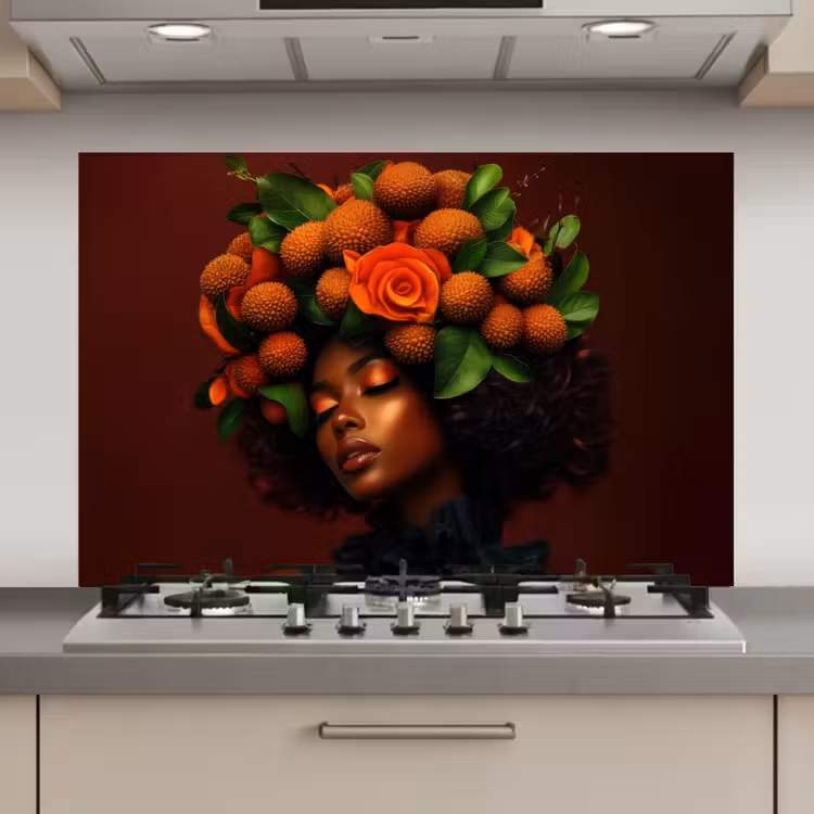 Spatscherm keuken - Vrouw - lychee - exotisch — 1