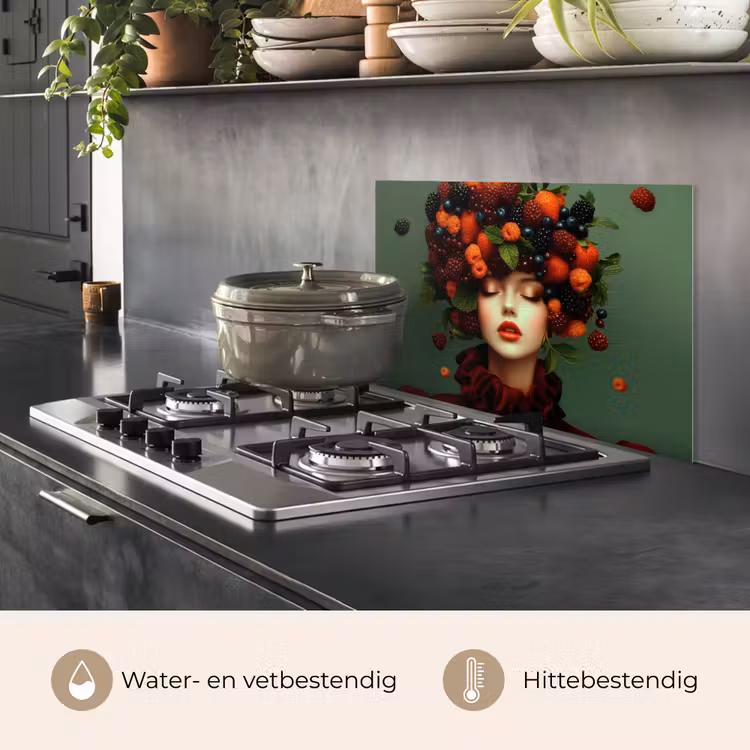Spatscherm keuken - Vrouw - Aardbeien - Frambozen - Bramen - Bessen — 7