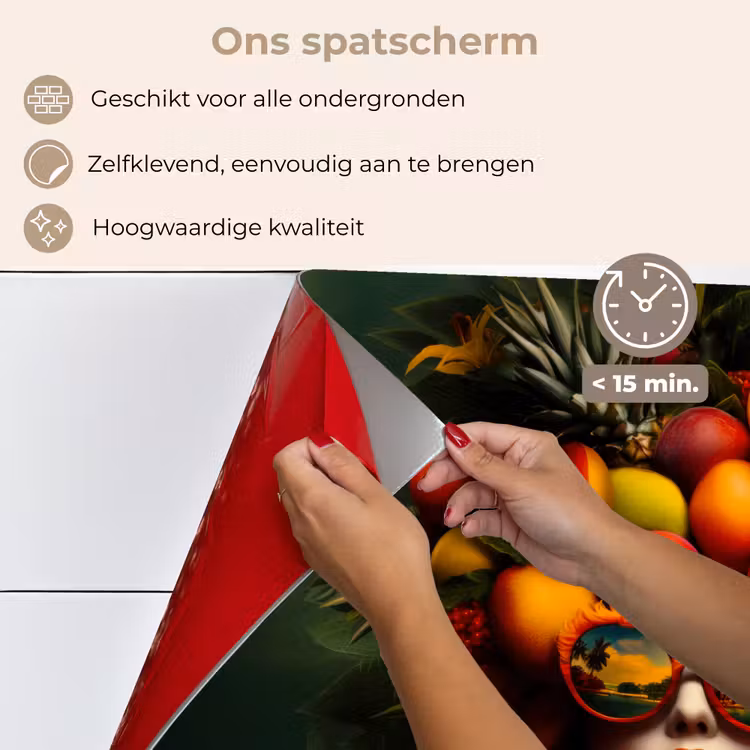 Spatscherm keuken - Vrouw - Vruchten - Papaja - Ananas — 4