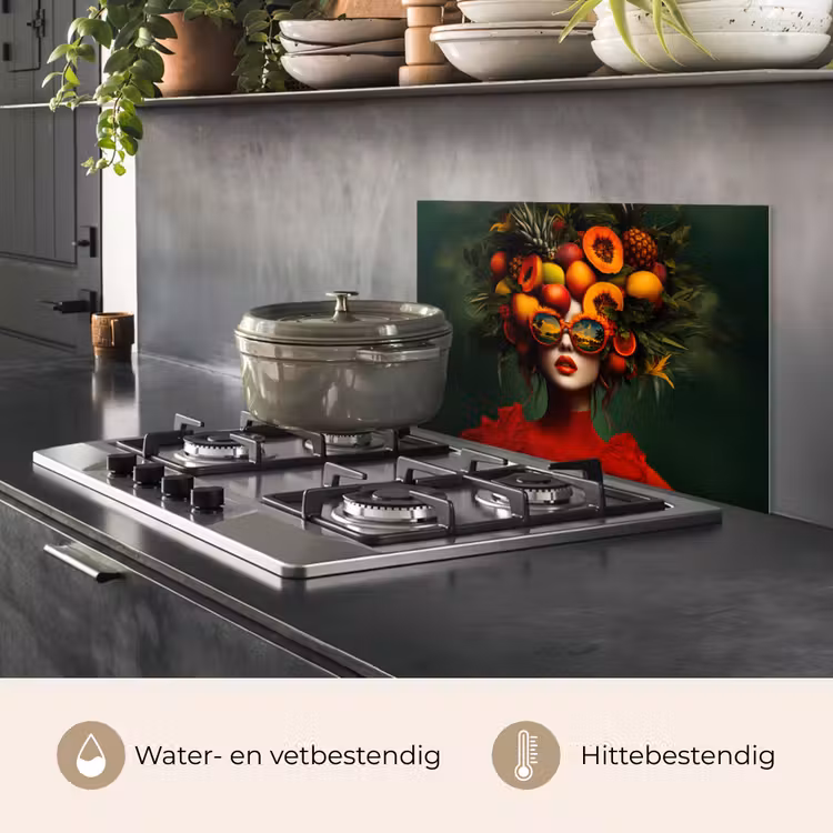 Spatscherm keuken - Vrouw - Vruchten - Papaja - Ananas — 7