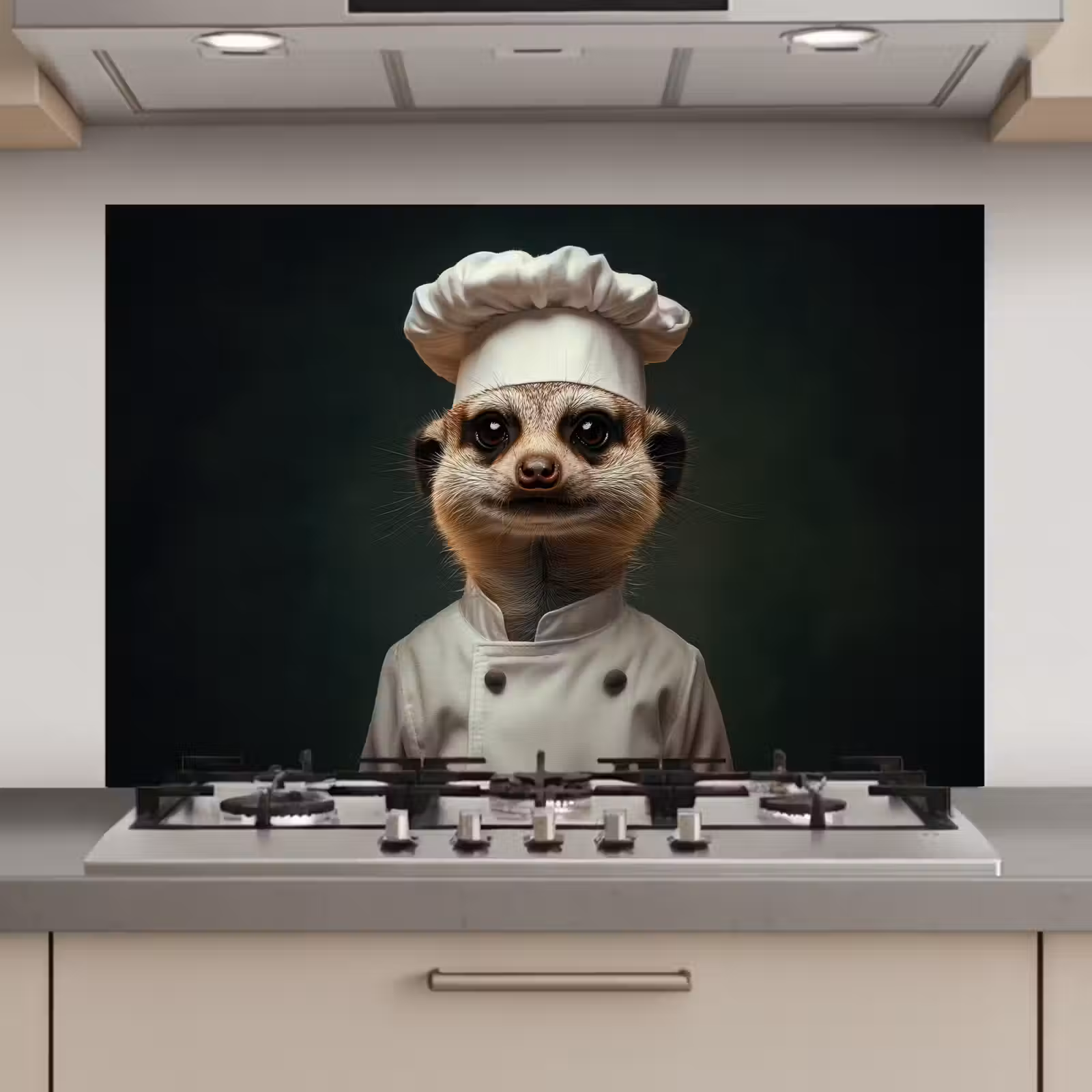 Spatscherm keuken - Dier - Kok - Stokstaartje — 1