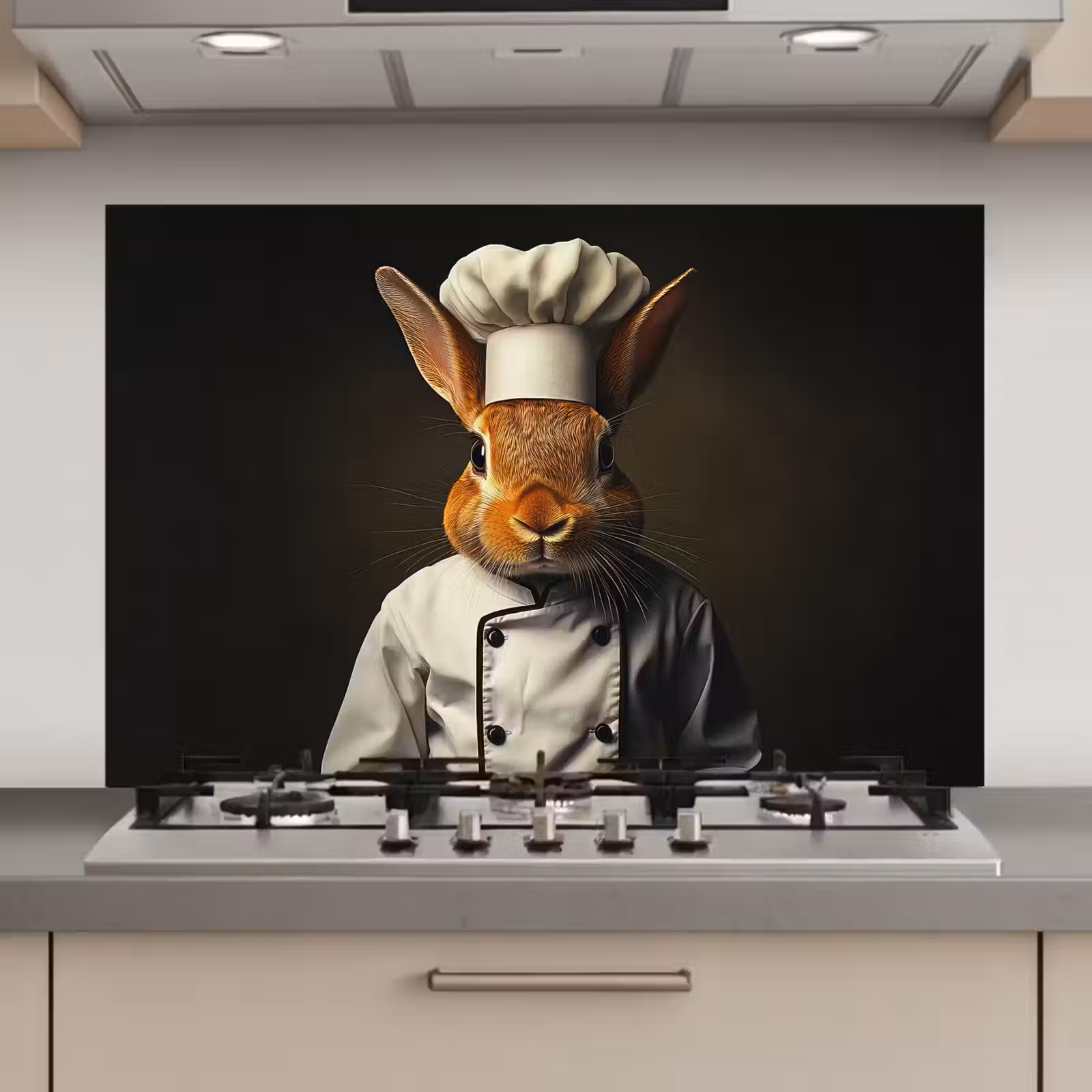 Spatscherm keuken - Konijn - Kok - Dier — 1
