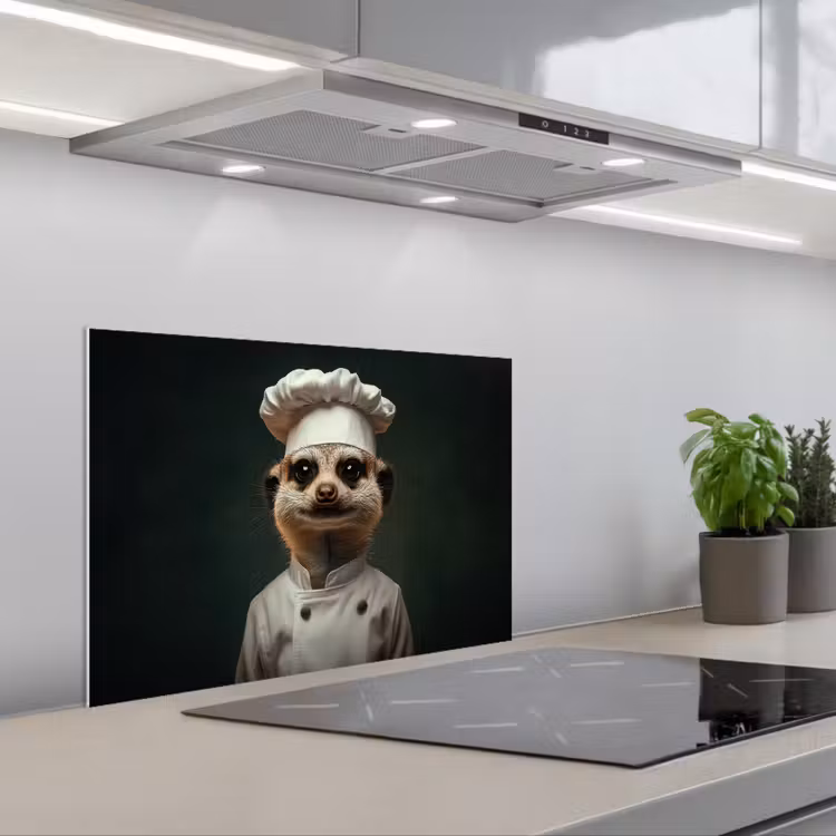Spatscherm keuken - Dier - Kok - Stokstaartje — 5