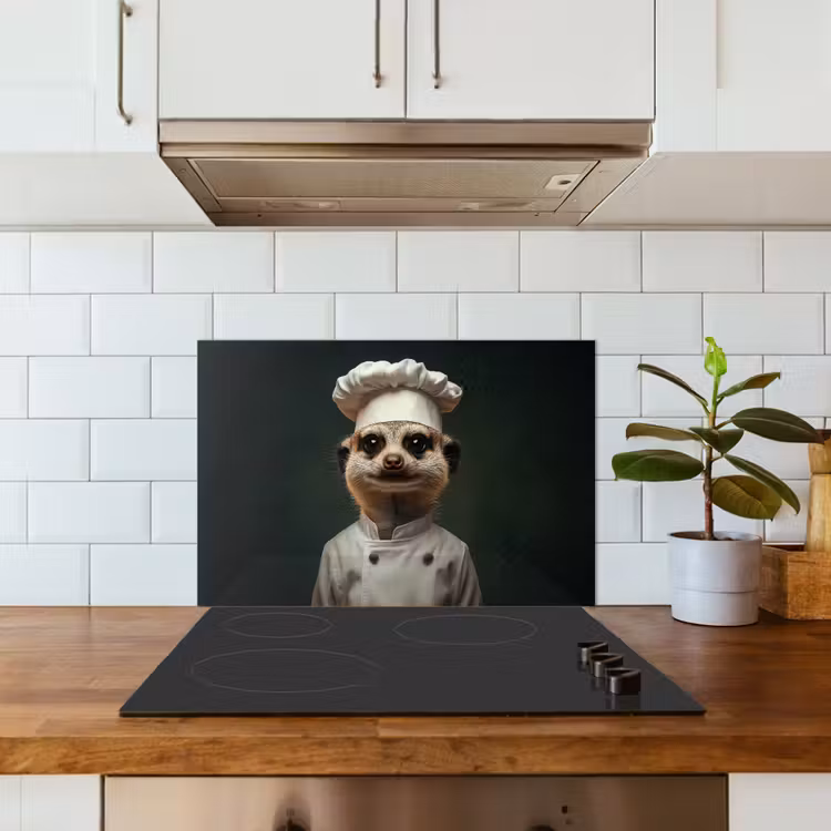 Spatscherm keuken - Dier - Kok - Stokstaartje — 6