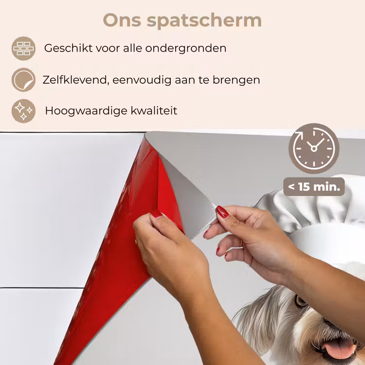 Spatscherm keuken - Hond - Wit - Kok — 4