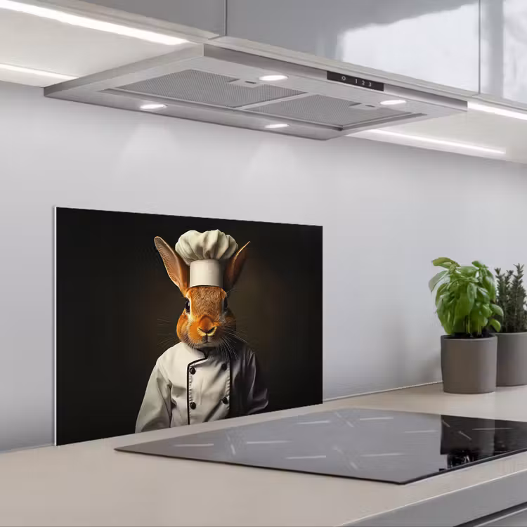 Spatscherm keuken - Konijn - Kok - Dier — 5