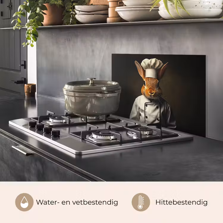 Spatscherm keuken - Konijn - Kok - Dier — 7