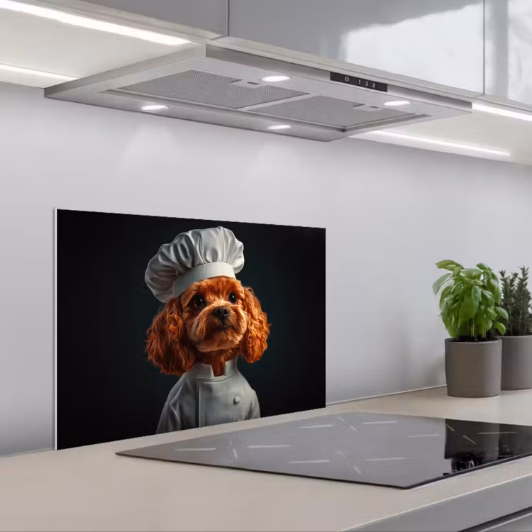 Spatscherm keuken - Bruin - Kok - Hondje — 5