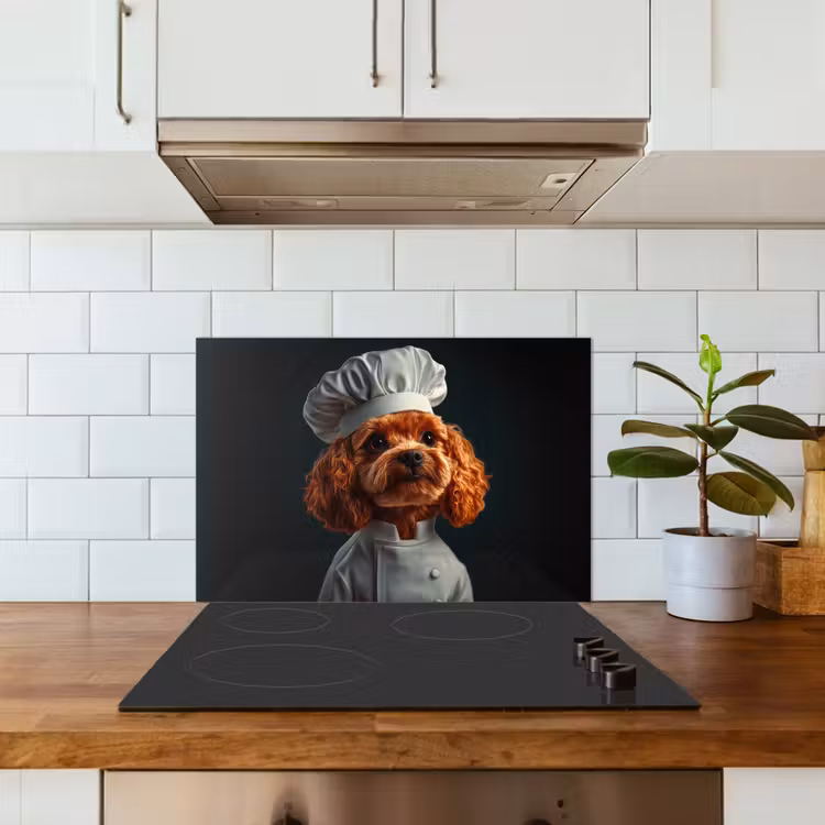 Spatscherm keuken - Bruin - Kok - Hondje — 6