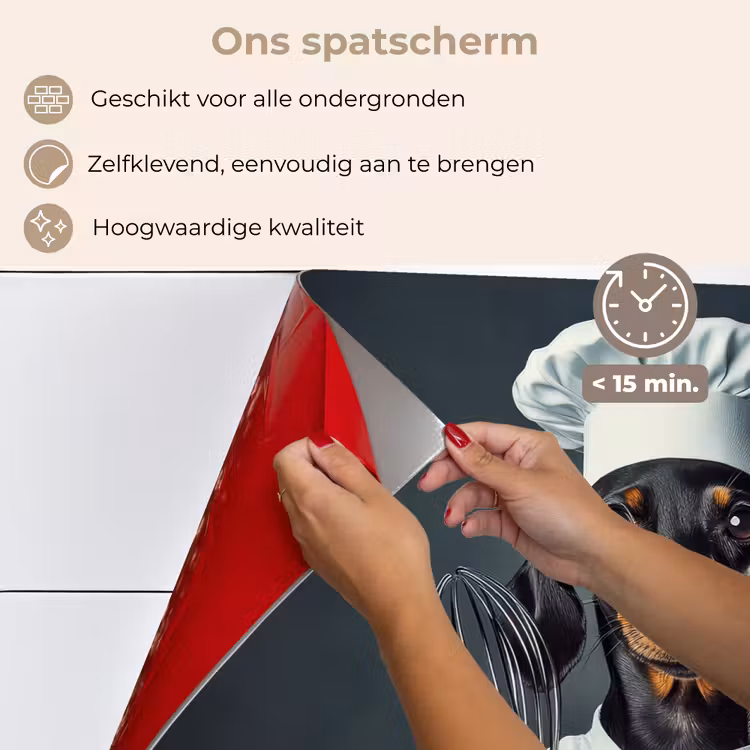 Spatscherm keuken - Hond - Garde - Kok — 4