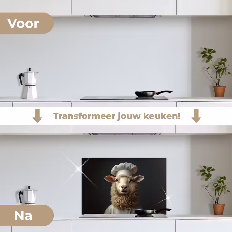 Spatscherm keuken - Schaap - Wol - Kok — 3