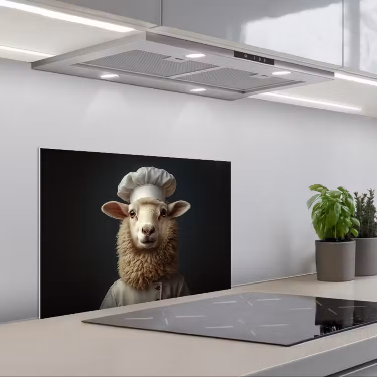 Spatscherm keuken - Schaap - Wol - Kok — 5