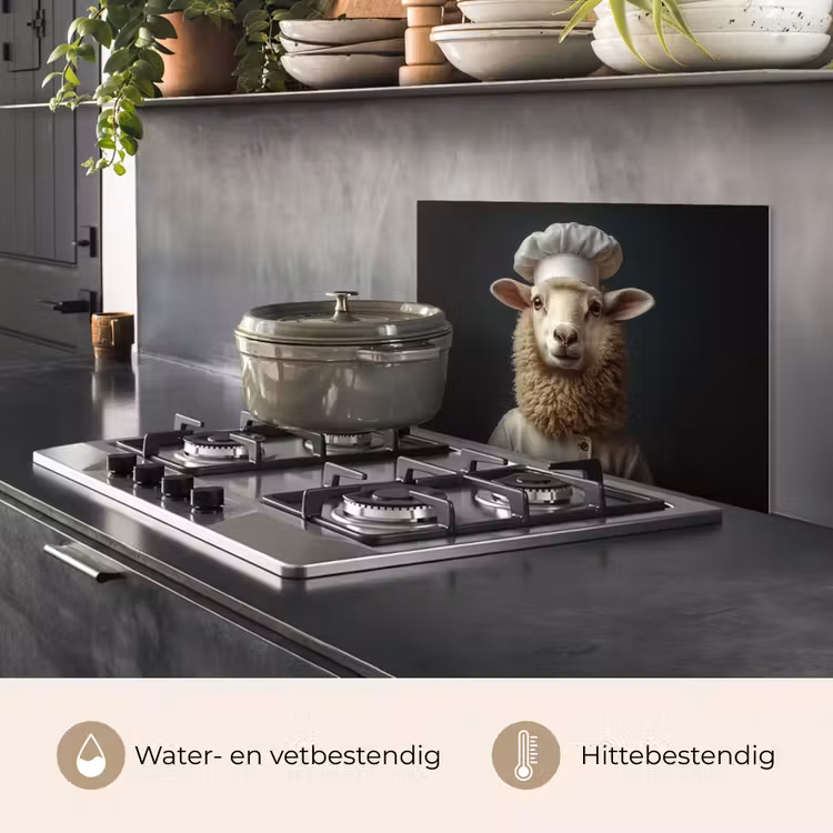 Spatscherm keuken - Schaap - Wol - Kok — 7