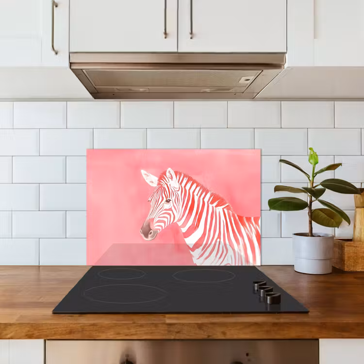 Spatscherm keuken - Zebra - Pink - Verf — 6