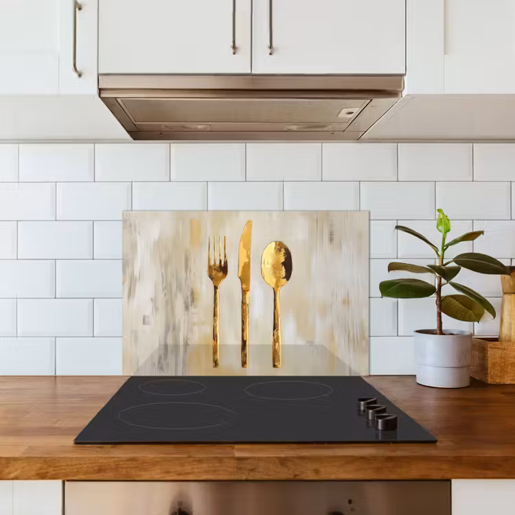 Spatscherm keuken - Verf - Goud - Bestek — 6