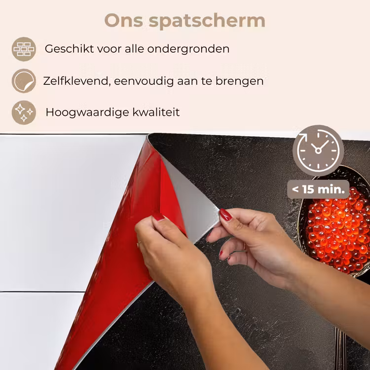 Spatscherm keuken - Zwart - Lepel - Caviar — 4