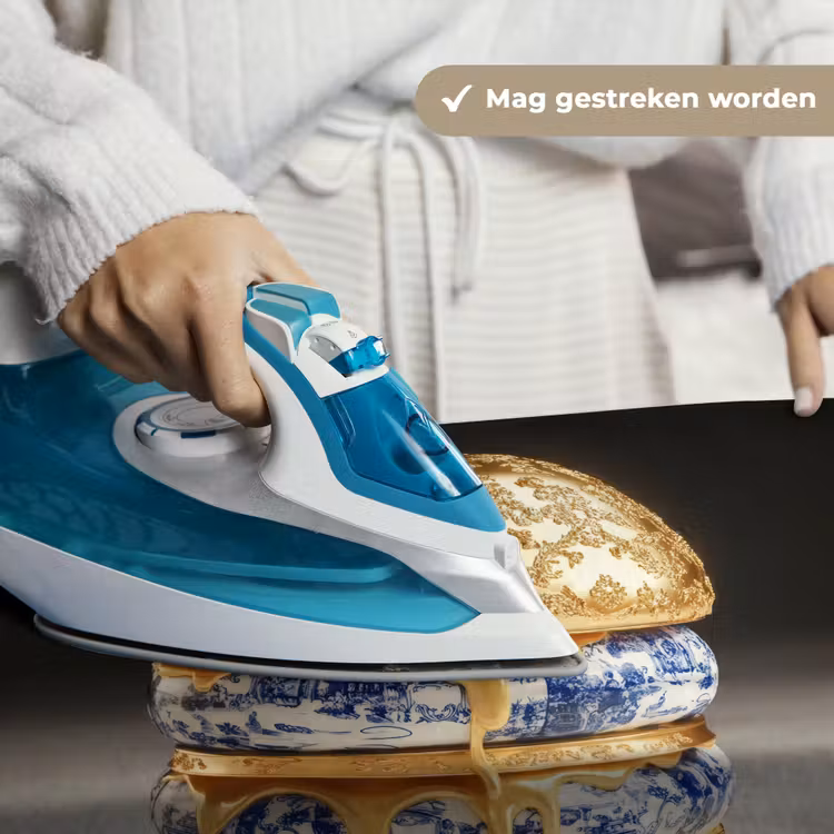 Wandkleed - Delftsblauw - Goud - Burger — 6