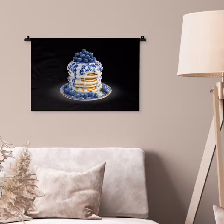 Wandkleed - Pannenkoeken - Blauwe Bessen - Bord — 2
