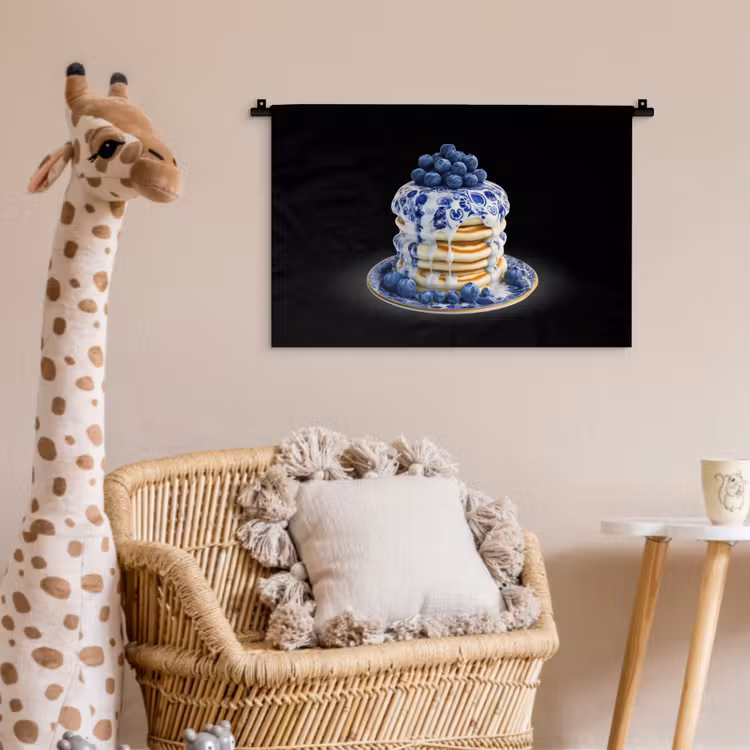 Wandkleed - Pannenkoeken - Blauwe Bessen - Bord — 5