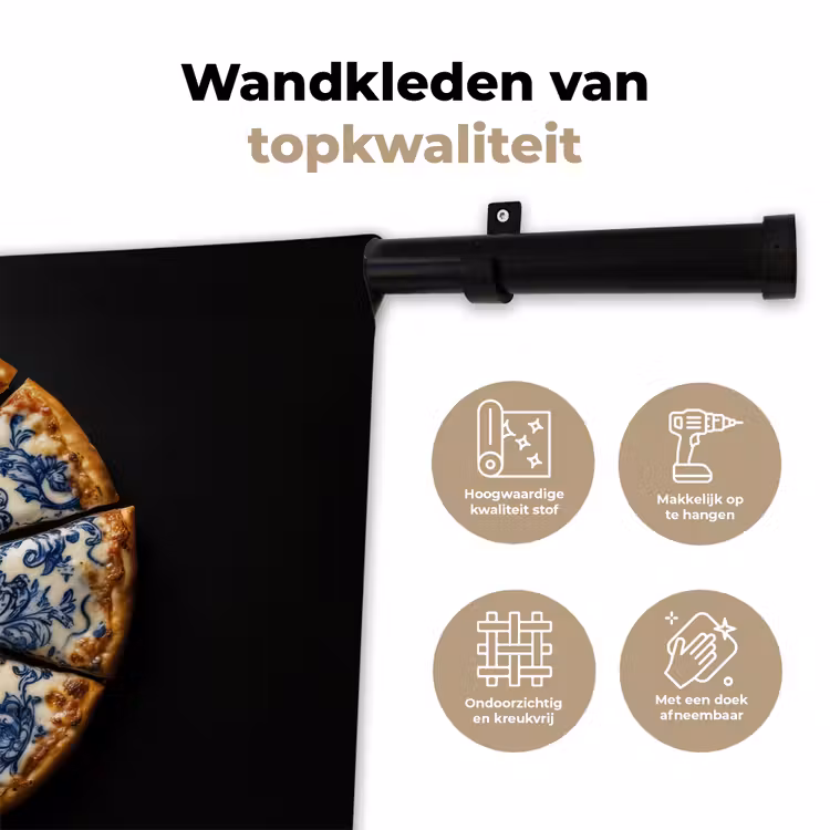 Wandkleed - Pizza - Eten - Delftsblauw — 3