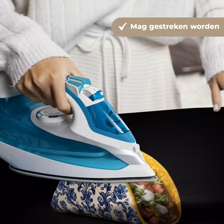 Wandkleed - Taco - Vlees - Salade - Delftsblauw - Motief — 6