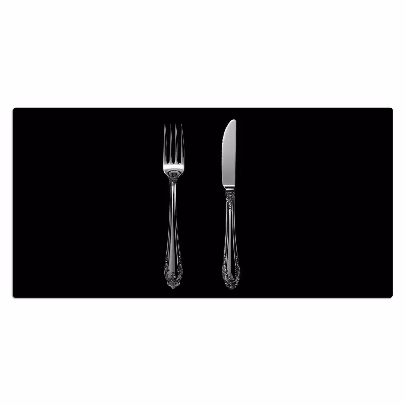 Bureau onderlegger - Vork - Mes - Zilver — 1