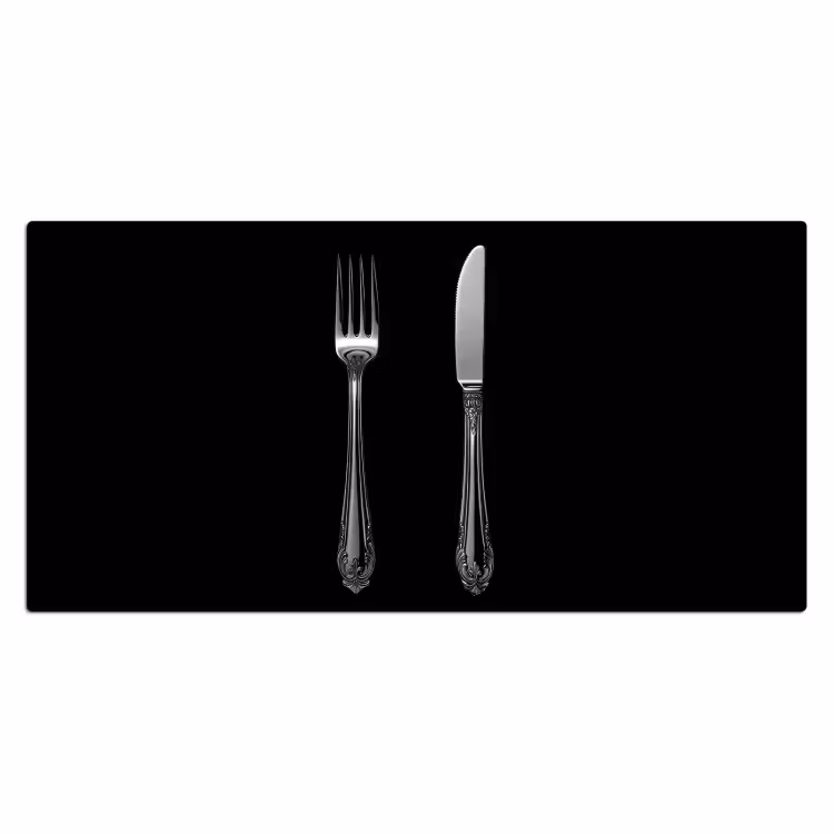 Bureau onderlegger - Vork - Mes - Zilver — 1