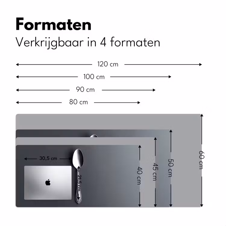 Bureau onderlegger - Zilver - Metaal - Lepel — 7