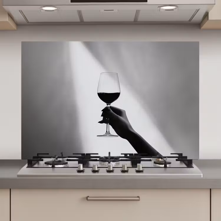 Spatscherm keuken - Lichtinval - Wijn - Rood - Glas — 1