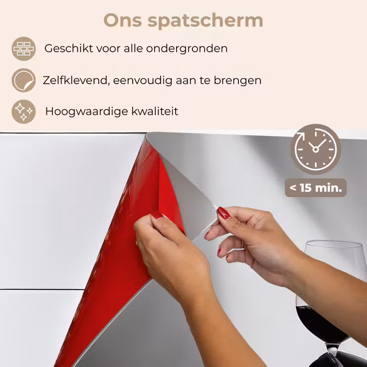 Spatscherm keuken - Lichtinval - Wijn - Rood - Glas — 4